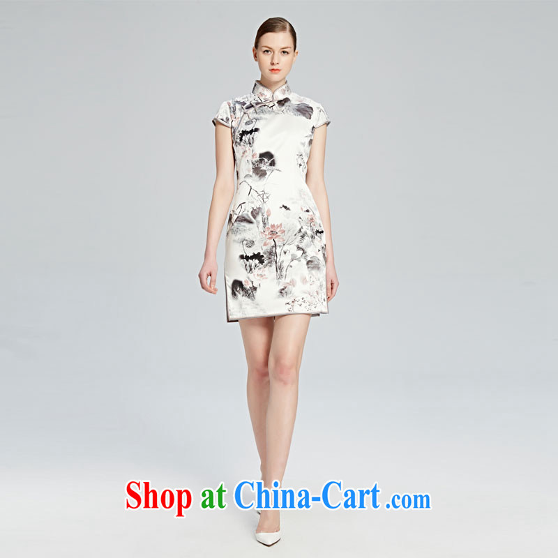 Pre-sale sifone population as well as summer 2015 new sauna silk ink stamp duty sense of improved piping cheongsam dress picture color XL, population diversity (SIFONE), shopping on the Internet