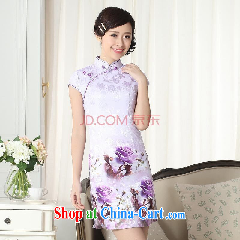 The broadband jacquard cotton daily Chinese qipao cultivating short cheongsam red 2 XL, the bandwidth, and shopping on the Internet