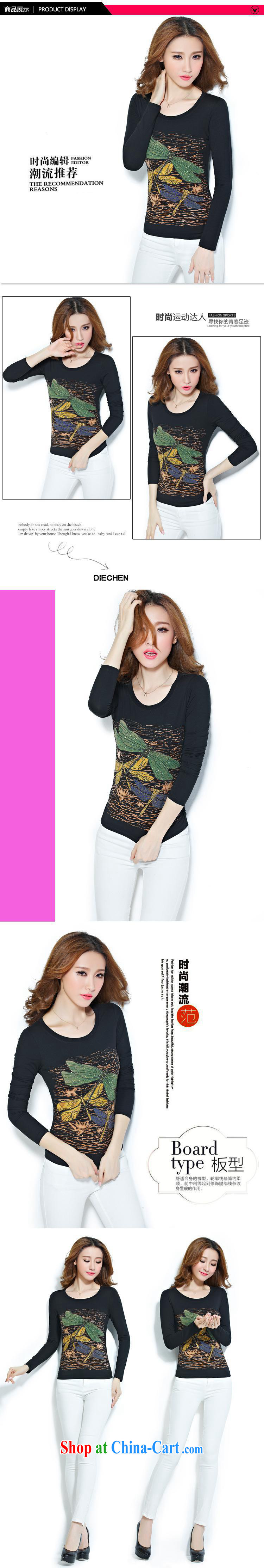 Qin Qing store FOREIGN TRADE 2015 spring new stamp hot drill ethnic wind cotton long-sleeved solid T shirt female black XXXL pictures, price, brand platters! Elections are good character, the national distribution, so why buy now enjoy more preferential! Health