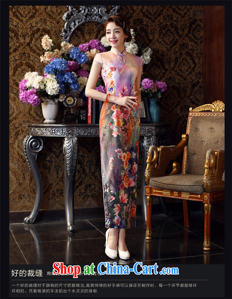 Su Wu edge 2015 new retro Beauty Fashion improved long cheongsam spring and summer daily outfit video thin dresses Lake blue M pictures, price, brand platters! Elections are good character, the national distribution, so why buy now enjoy more preferential! Health