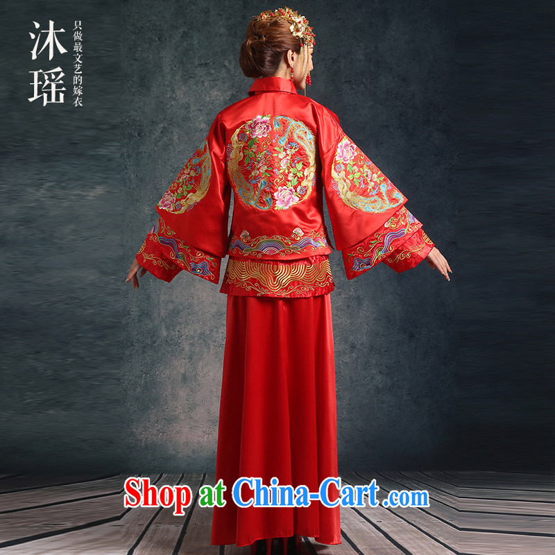 Mu Yao Chinese bows. Su-wo service 2-Piece long-sleeved long Chinese dragon costume dramas of marriages wedding-soo and the waist is the pregnant women to wear 1131 - 1 upgrade XS brassieres 82 CM, Mu Yao, shopping on the Internet
