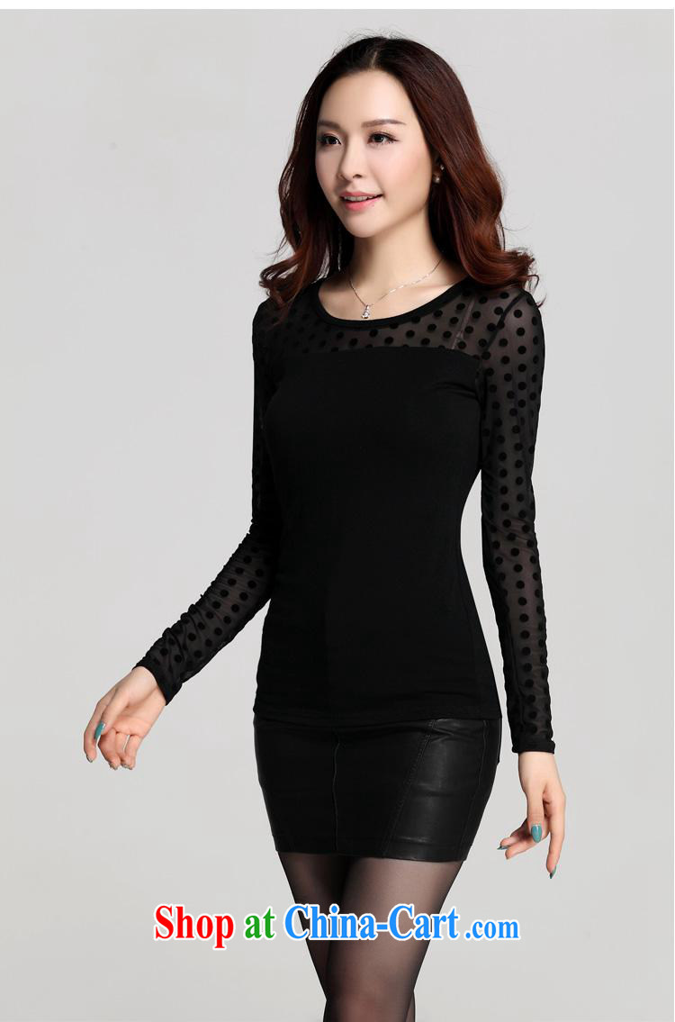 Qin Qing store foreign trade the European site autumn is new, take the web by cultivating black round-collar long-sleeved T-shirt solid female black point XXXL pictures, price, brand platters! Elections are good character, the national distribution, so why buy now enjoy more preferential! Health