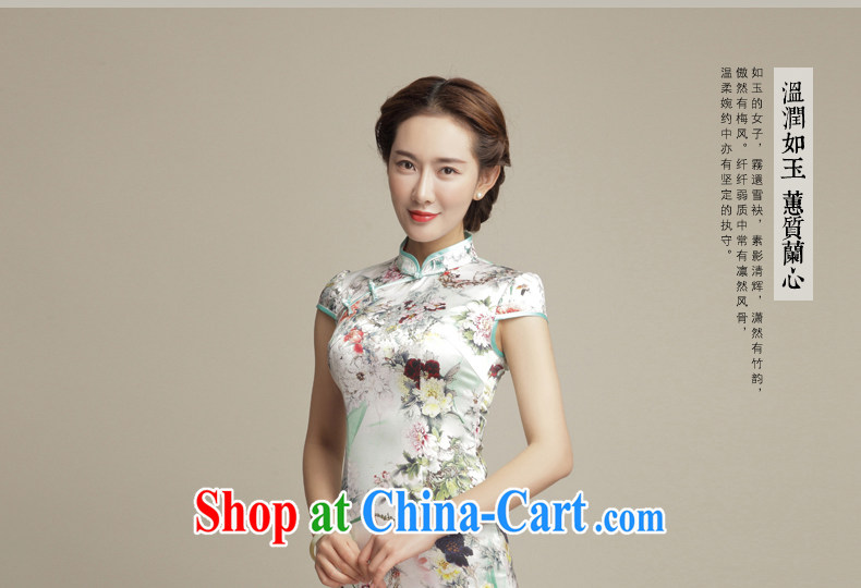 Bong-amphibious Ori-colored figure skating summer 2015 New Silk Cheongsam retro dos santos aura Silk Cheongsam beauty dresses DQ 1553 fancy M pictures, price, brand platters! Elections are good character, the national distribution, so why buy now enjoy more preferential! Health