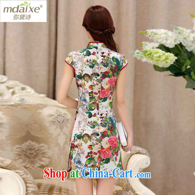 The Estee Lauder poems new, improved cheongsam summer cheongsam dress sense of performance and the relatively short, cultivating ceremonial improved my store cheongsam qipao 985 Butterfly Dance flowers L, Nathan Diane poetry (mdaixe), online shopping