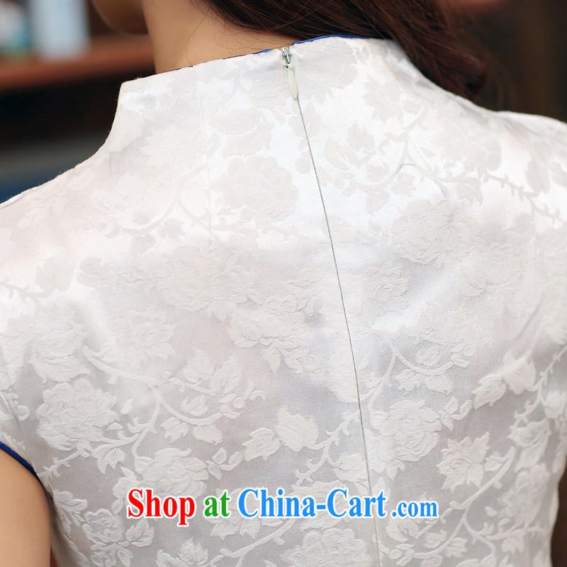 The Estee Lauder poetry new stylish improved cheongsam dress summer dresses daily video thin beauty Ms. cheongsam style short cheongsam dress 986 for tight budget blue Peony L, Nathan Diane poetry (mdaixe), online shopping