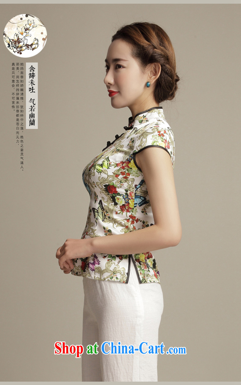 Bong-amphibious Ori-Butterfly Lovers take summer 2015 New Silk Cheongsam shirt Art Nouveau beauty short Chinese T-shirt DQ 1556 fancy M pictures, price, brand platters! Elections are good character, the national distribution, so why buy now enjoy more preferential! Health