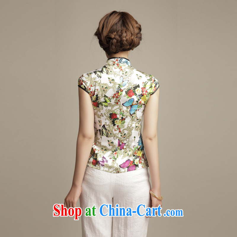 Bong-amphibious Ori-Butterfly Lovers take summer 2015 New Silk Cheongsam shirt Art Nouveau beauty short Chinese T-shirt DQ 1556 M suit, Bong-amphibious and, shopping on the Internet