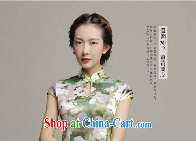 Bong-amphibious Ori-Orchid summer 2015 New Silk Cheongsam stylish dresses skirts beauty graphics thin short cheongsam dress DQ 1575 fancy M pictures, price, brand platters! Elections are good character, the national distribution, so why buy now enjoy more preferential! Health
