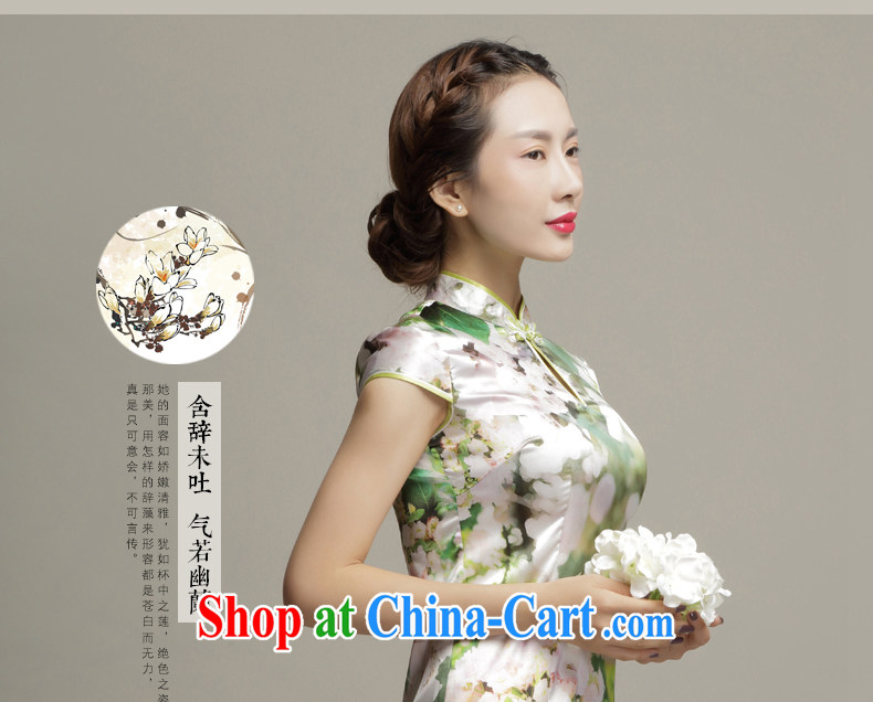 Bong-amphibious Ori-Orchid summer 2015 New Silk Cheongsam stylish dresses skirts beauty graphics thin short cheongsam dress DQ 1575 fancy M pictures, price, brand platters! Elections are good character, the national distribution, so why buy now enjoy more preferential! Health