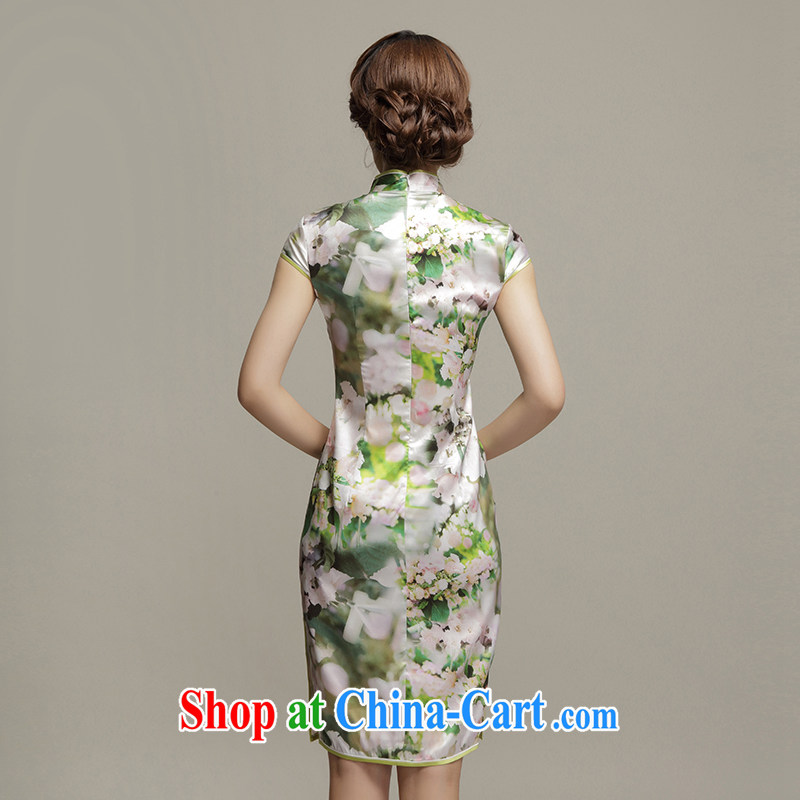 Bong-amphibious Ori-Orchid summer 2015 New Silk Cheongsam stylish dresses skirts Sau San video thin short cheongsam dress 1575 DQ M suit, Bong-amphibious and, shopping on the Internet
