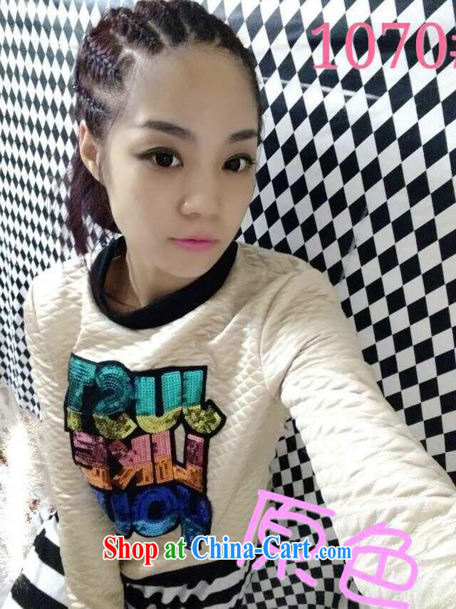 Ya-ting store 2015 spring new female Korean T-shirt beauty model long-sleeved letter overlay color sweater white L pictures, price, brand platters! Elections are good character, the national distribution, so why buy now enjoy more preferential! Health