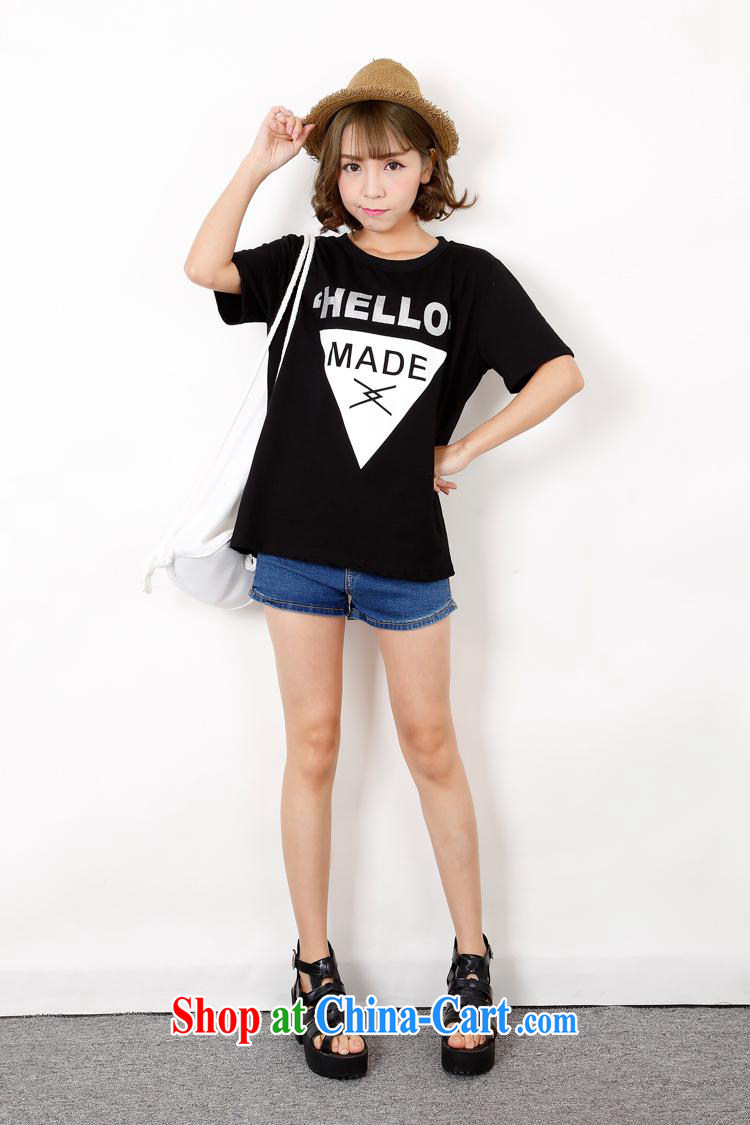 Ya-ting store 2015 spring and summer new female students pure cotton relaxed casual T-shirt black round-collar short-sleeve spring T-shirt solid black T-shirt are code pictures, price, brand platters! Elections are good character, the national distribution, so why buy now enjoy more preferential! Health