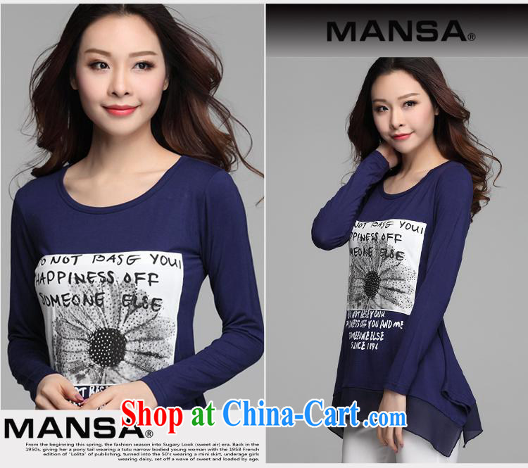 hamilton 2015 New T pension Korean version loose the code round-collar solid shirt female stamp duty T long-sleeved shirt dark blue XL pictures, price, brand platters! Elections are good character, the national distribution, so why buy now enjoy more preferential! Health