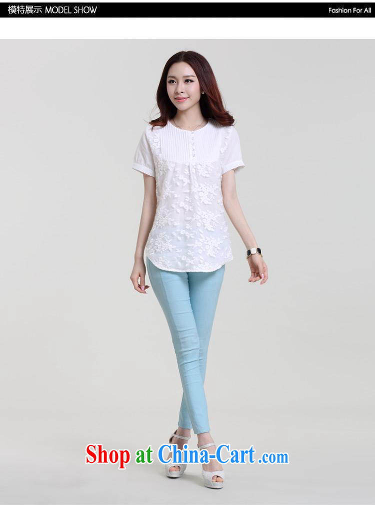 hamilton 2015 summer new European site embroidered stitching the code loose short-sleeved T-shirt girls cotton Ma T-shirt white 2XL pictures, price, brand platters! Elections are good character, the national distribution, so why buy now enjoy more preferential! Health
