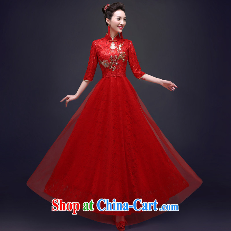 A good service is 2015 new spring dresses toast serving Chinese long, cultivating red summer bridal wedding dress red 2 XL, good service, and shopping on the Internet