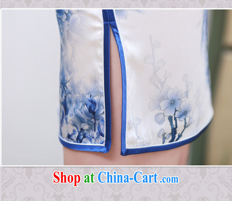 2015 spring and summer new, high quality heavy Silk Cheongsam sauna silk retro double-long high on the truck cheongsam dress 1535 blue and white porcelain L pictures, price, brand platters! Elections are good character, the national distribution, so why buy now enjoy more preferential! Health
