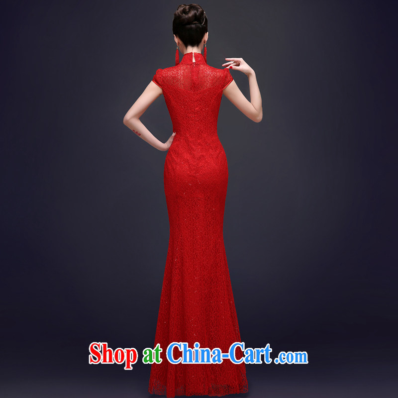 A good service is 2015 new spring red bridal wedding dress long Chinese crowsfoot summer bows dresses. Red 2 XL, good service, and, shopping on the Internet