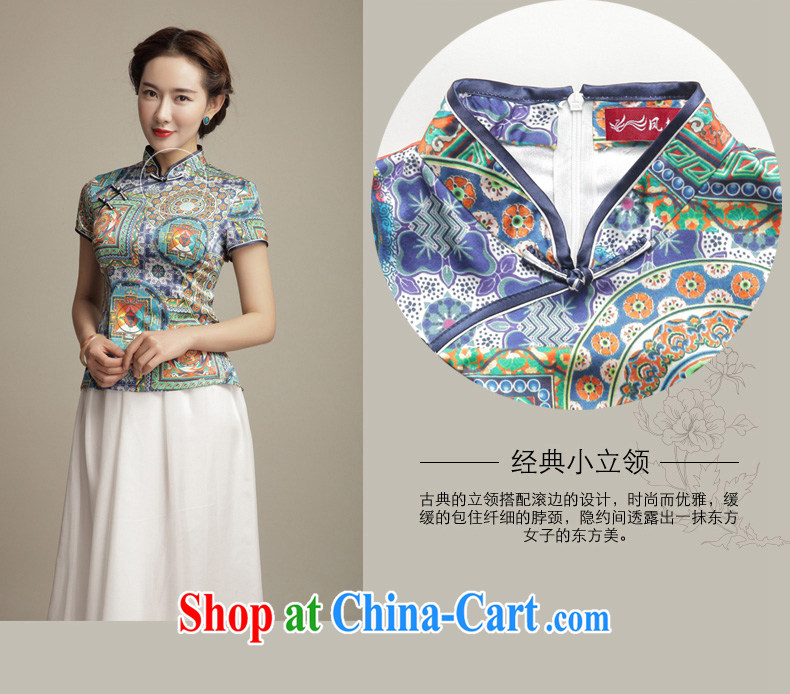 Bong-amphibious Ori-style, silk Chinese shirt Ethnic Wind stamp short stylish dresses T-shirt T pension DQ 1584 Light M pictures, price, brand platters! Elections are good character, the national distribution, so why buy now enjoy more preferential! Health