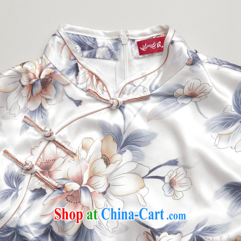 Bong-amphibious Ori-a clear and elegant silk Tang fitted T-shirt summer 2015 new retro beauty short cheongsam shirt DQ 1585 XXL suit, Bong-amphibious and, shopping on the Internet