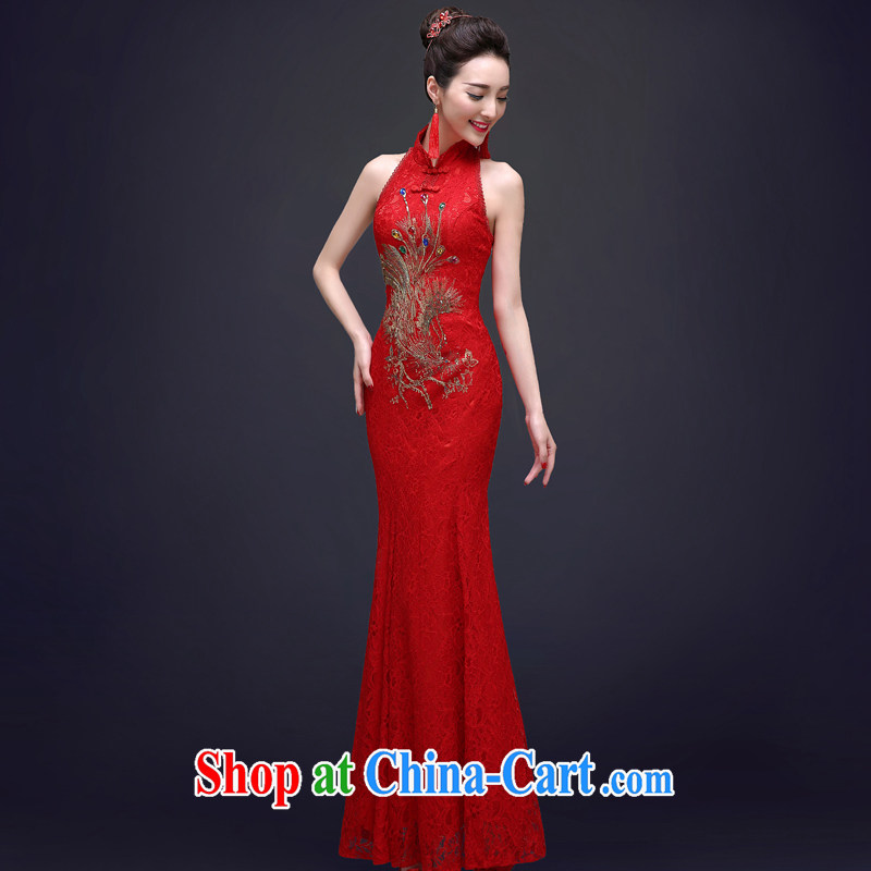 A good service is 2015 new spring dresses serving toast red Chinese long crowsfoot bridal summer wedding dress red 2 XL, good service, and, on-line shopping