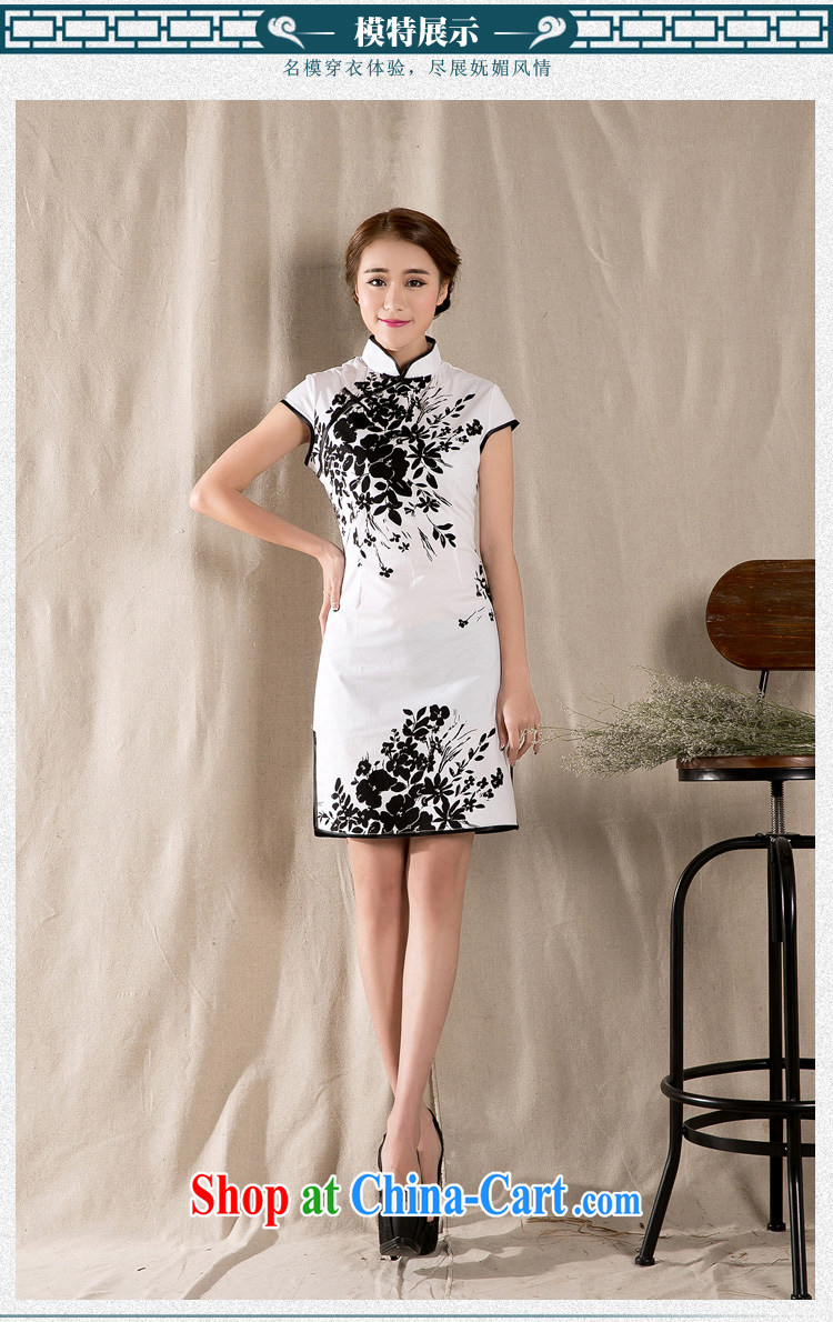 Romeo 2015 summer new stylish retro cheongsam dress China wind stamp dresses Z 1225 white XXL pictures, price, brand platters! Elections are good character, the national distribution, so why buy now enjoy more preferential! Health