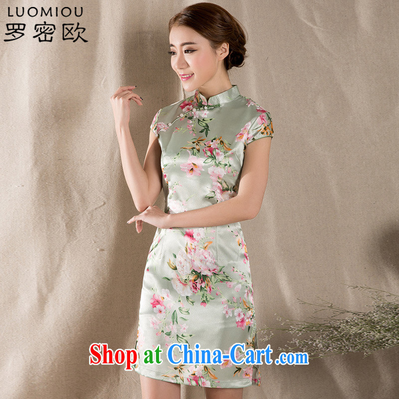 Romeo 2015 summer new, the charge-back stamp arts and cultural Ethnic Wind antique Chinese wind cheongsam dress Z 1215 M suit, Romeo, shopping on the Internet