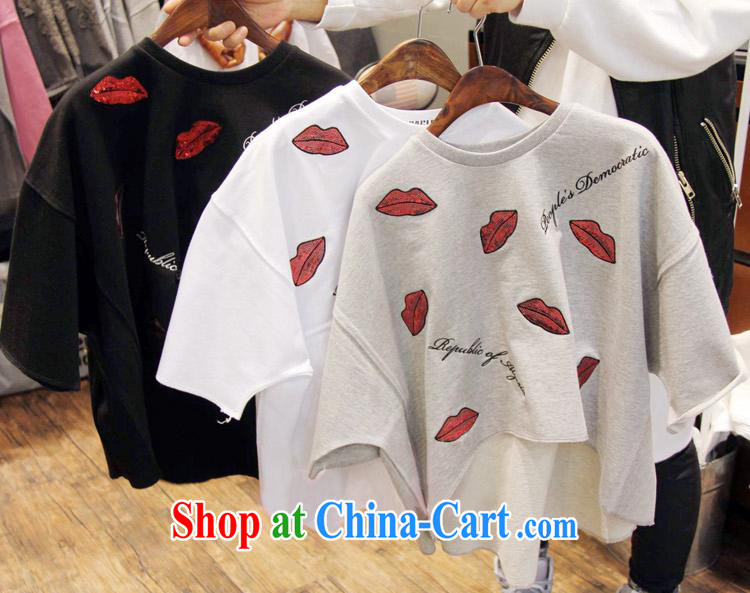 The east entrance tickets 2015 spring and summer new stamp red lips-on letters short-sleeved T shirt solid white shirt XL pictures, price, brand platters! Elections are good character, the national distribution, so why buy now enjoy more preferential! Health