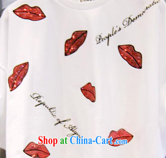 The east entrance tickets 2015 spring and summer new stamp red lips-on letters short-sleeved T shirt solid white shirt XL pictures, price, brand platters! Elections are good character, the national distribution, so why buy now enjoy more preferential! Health