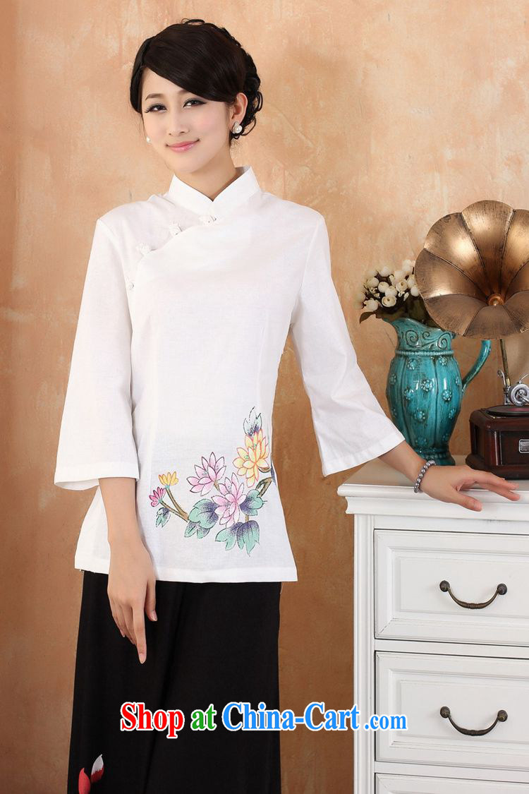 According to fuser new female Chinese improved Chinese Han-hand-painted cotton Ma maximum number 7 cuff Chinese T-shirt WNS/2380 #3 - 3 purple 3 XL pictures, price, brand platters! Elections are good character, the national distribution, so why buy now enjoy more preferential! Health
