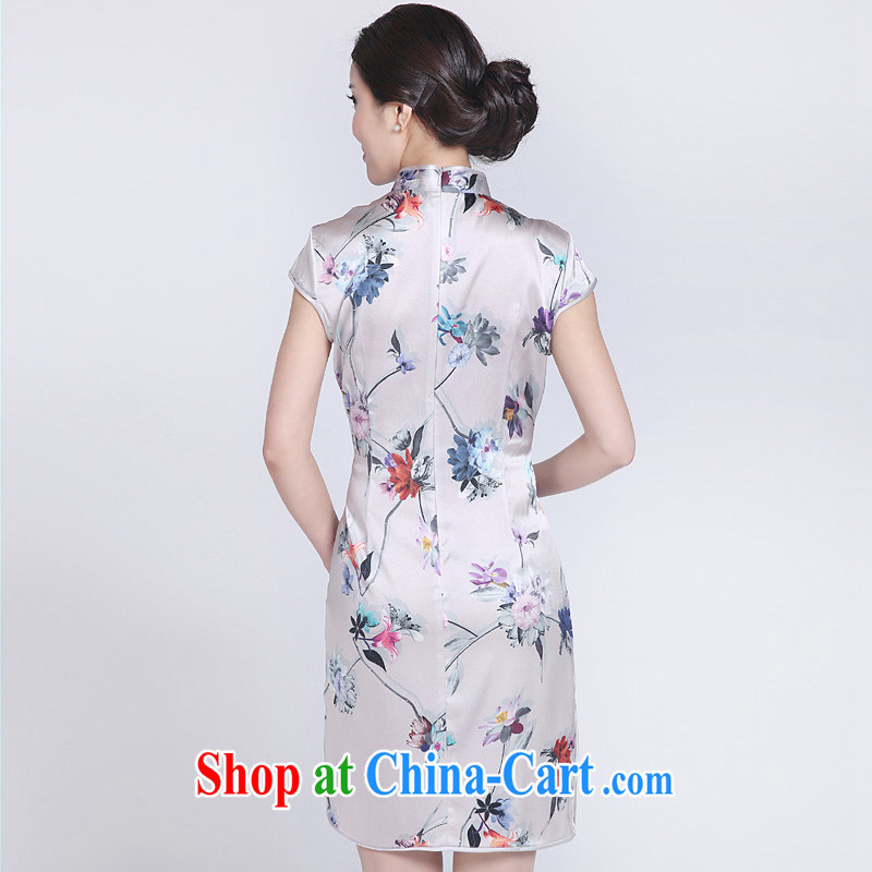 Dr, if new and heavy silk retro improved cheongsam high-end sauna Silk Cheongsam Dr 15,717, pink M, if (DR .), and, on-line shopping