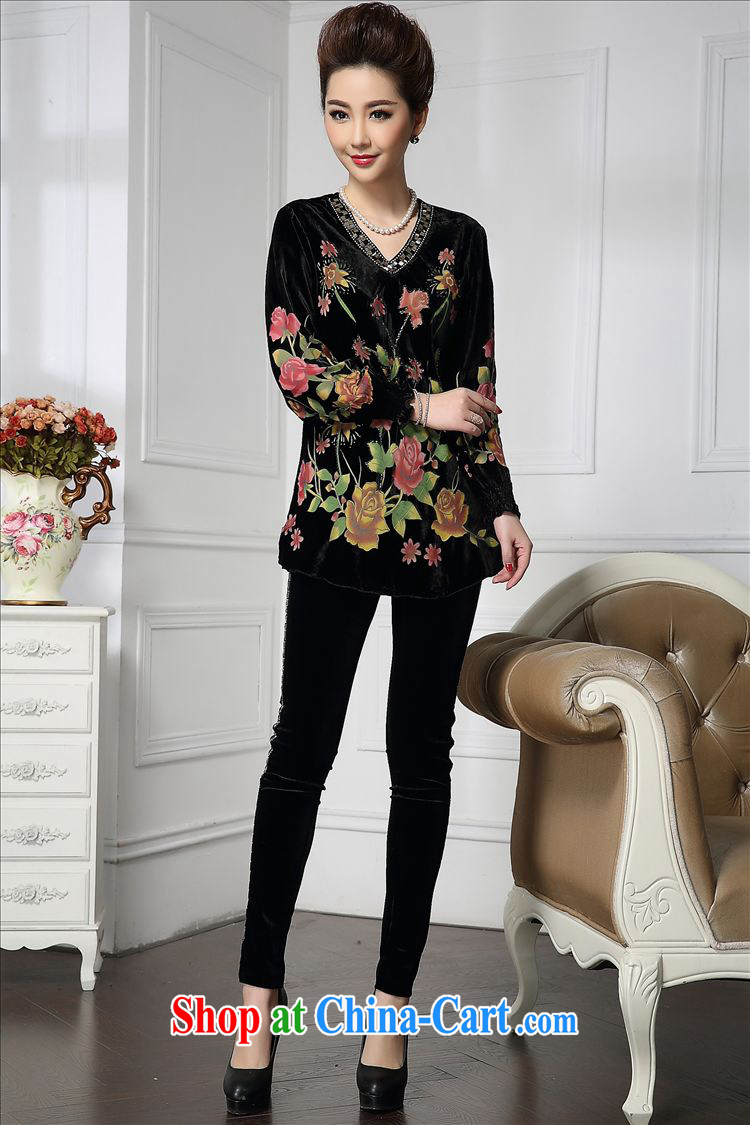 Forest narcissus spring 2015 the new liberal V collar rose Chinese mother with silk stitching sauna Silk Velvet jacket HGL - 480 photo color XXXXL pictures, price, brand platters! Elections are good character, the national distribution, so why buy now enjoy more preferential! Health