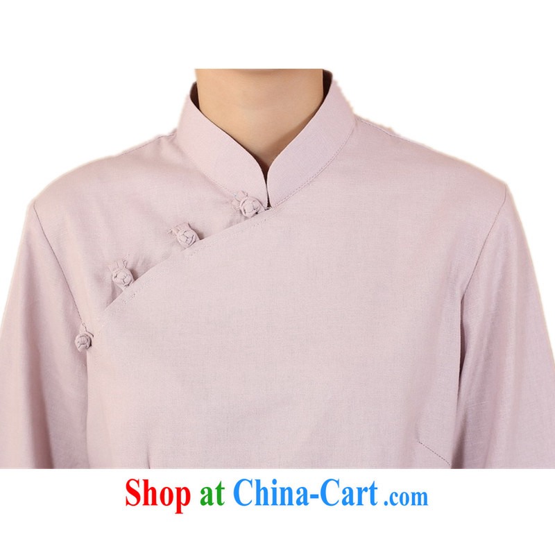 According to fuser new female daily improved Chinese qipao, for classical-tie-painted things 7 sub-cuff Tang fitted T-shirt WNS/2381 #2 white 3XL, fuser, and shopping on the Internet