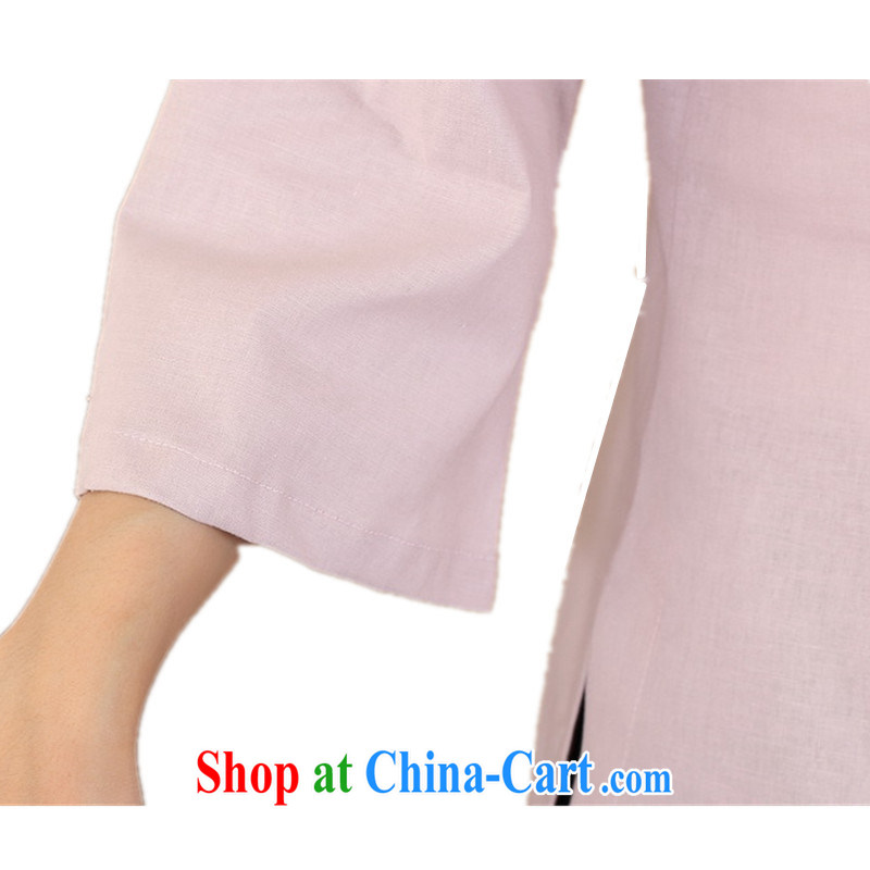 According to fuser new female daily improved Chinese qipao, for classical-tie-painted things 7 sub-cuff Tang fitted T-shirt WNS/2381 #2 white 3XL, fuser, and shopping on the Internet