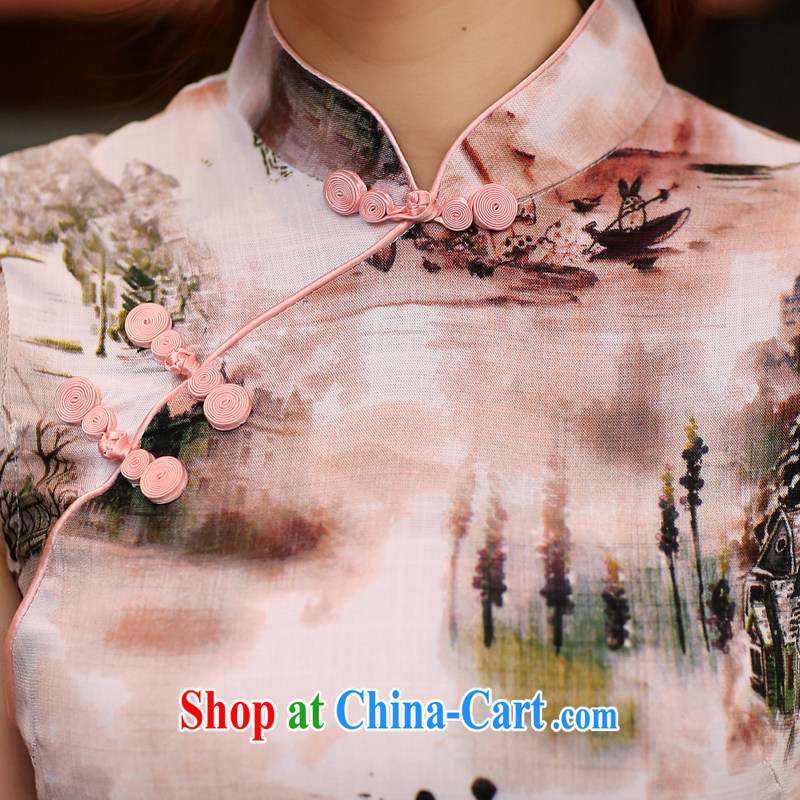 Well, according to 2015 retro improved stylish summer cotton Ma ethnic wind cheongsam dress women's clothing new short cheongsam dress attire, L paintings, better (YAJIAYI), and, on-line shopping