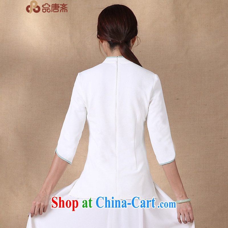 Mr Henry Tang, Id al-Fitr spring and summer new 2015 National wind retro T-shirt improved cheongsam beauty pre-sale, April 17 white XL, Tang ID al-Fitr, shopping on the Internet