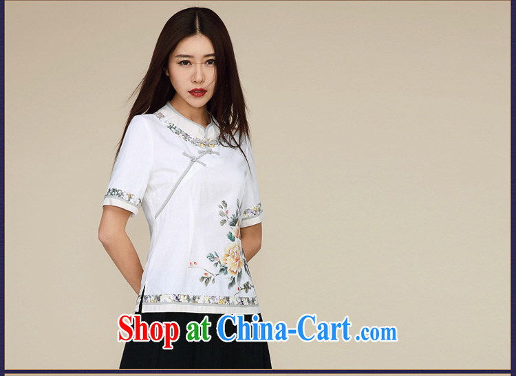 Mr Henry Tang, Id al-Fitr new summer 2015, national, short-sleeved cotton Ma Sau San retro improved Chinese qipao T-shirt pre-sales, 5, no. 15 white L pictures, price, brand platters! Elections are good character, the national distribution, so why buy now enjoy more preferential! Health