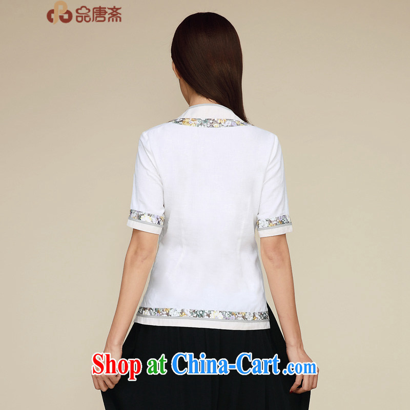 Mr Henry Tang, Id al-Fitr new summer, 2015 National wind short-sleeved cotton Ma Sau San retro improved Chinese qipao T-shirt pre-sales, 5, no. 15 white L, Tang ID al-Fitr, shopping on the Internet