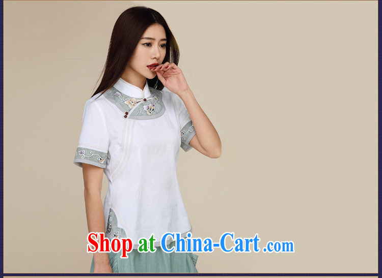 Mr Henry Tang, Id al-Fitr summer new 2015 National wind Sau San video thin short-sleeved cotton the improved Chinese Tang fitted T-shirt white XL pictures, price, brand platters! Elections are good character, the national distribution, so why buy now enjoy more preferential! Health