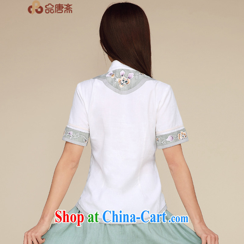 Mr Henry Tang, Id al-Fitr summer new 2015 National wind beauty graphics thin short-sleeved cotton the improved Chinese Tang fitted T-shirt white XL, Tang ID al-Fitr, shopping on the Internet