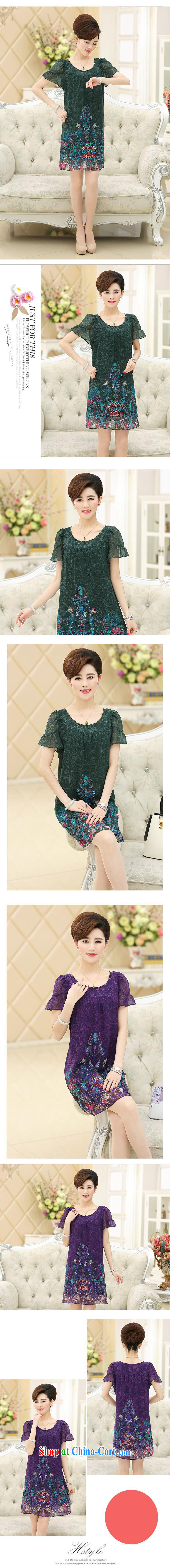 2015 summer new, older women with large, silk stretch Satin short-sleeved stamp snow woven dresses direct violet XXXL pictures, price, brand platters! Elections are good character, the national distribution, so why buy now enjoy more preferential! Health