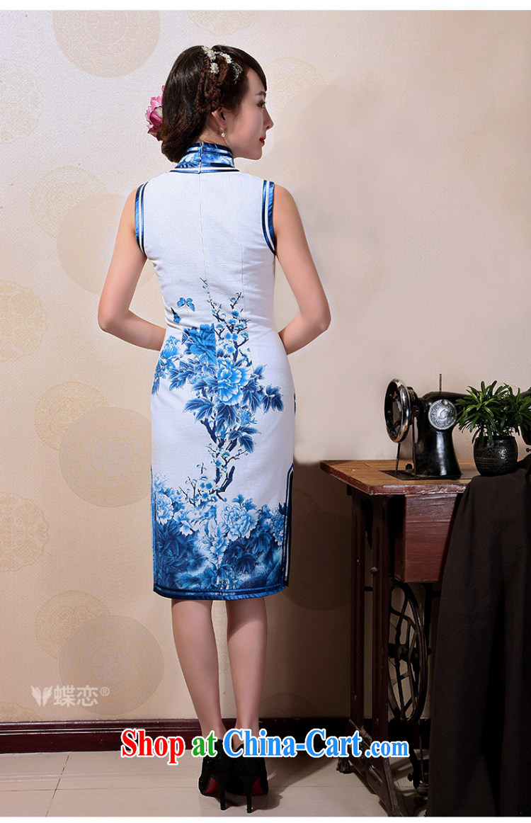 Butterfly Lovers 2015 summer new, blue and white porcelain basket the commission improved stylish cheongsam dress retro everyday dresses sleeveless XL pictures, price, brand platters! Elections are good character, the national distribution, so why buy now enjoy more preferential! Health