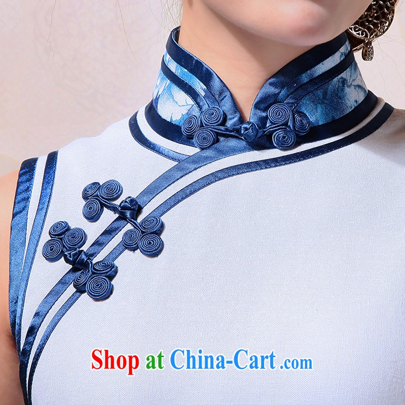 Butterfly Lovers 2015 summer new blue and white porcelain basket Ma improved stylish dresses dresses retro daily dresses sleeveless XL, Butterfly Lovers, shopping on the Internet