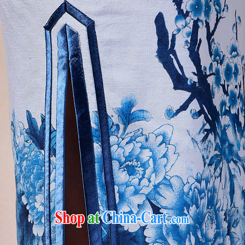 Butterfly Lovers 2015 summer new blue and white porcelain basket Ma improved stylish dresses dresses retro daily dresses sleeveless XL, Butterfly Lovers, shopping on the Internet