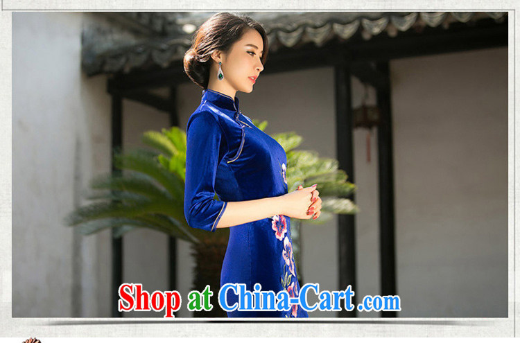 The cross-sectoral aground Elizabeth spring embroidery daily improved short dresses wool retro dresses skirts mother load dresses ZA 073 royal blue 2 XL pictures, price, brand platters! Elections are good character, the national distribution, so why buy now enjoy more preferential! Health