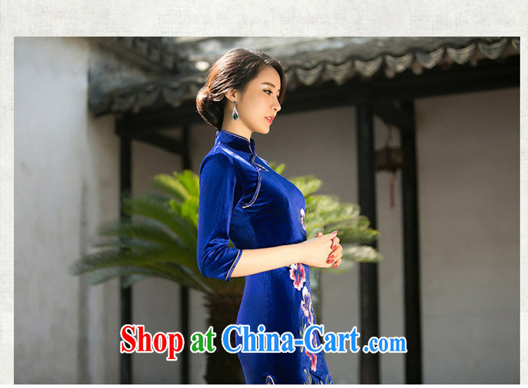 The cross-sectoral aground Elizabeth spring embroidery daily improved short dresses wool retro dresses skirts mother load dresses ZA 073 royal blue 2 XL pictures, price, brand platters! Elections are good character, the national distribution, so why buy now enjoy more preferential! Health
