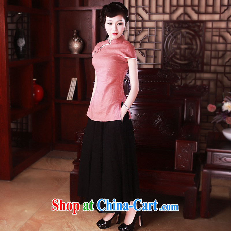 ruyi, antique Chinese T-shirt original literary and artistic Chinese style in a new unit, the Chinese qipao T-shirt 5029 orange S sporting, wind, shopping on the Internet
