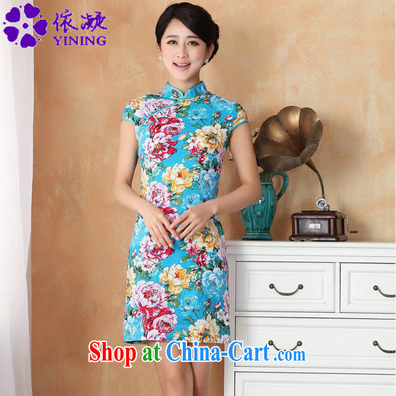 According to fuser new female retro improved daily Chinese qipao stylish warranty things painted Chinese cheongsam dress show clothing WNS_2391 _ 6 _2 XL
