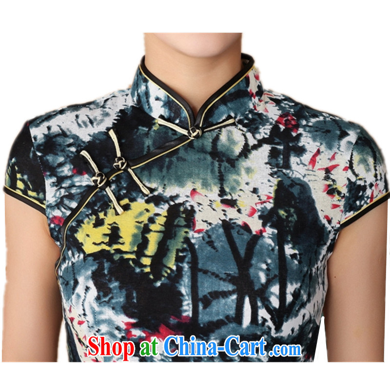 According to fuser new female retro improved daily Chinese qipao and stylish warranty fun painted Chinese cheongsam dress show clothing WNS/2391 # 6 #2 XL, fuser, and shopping on the Internet