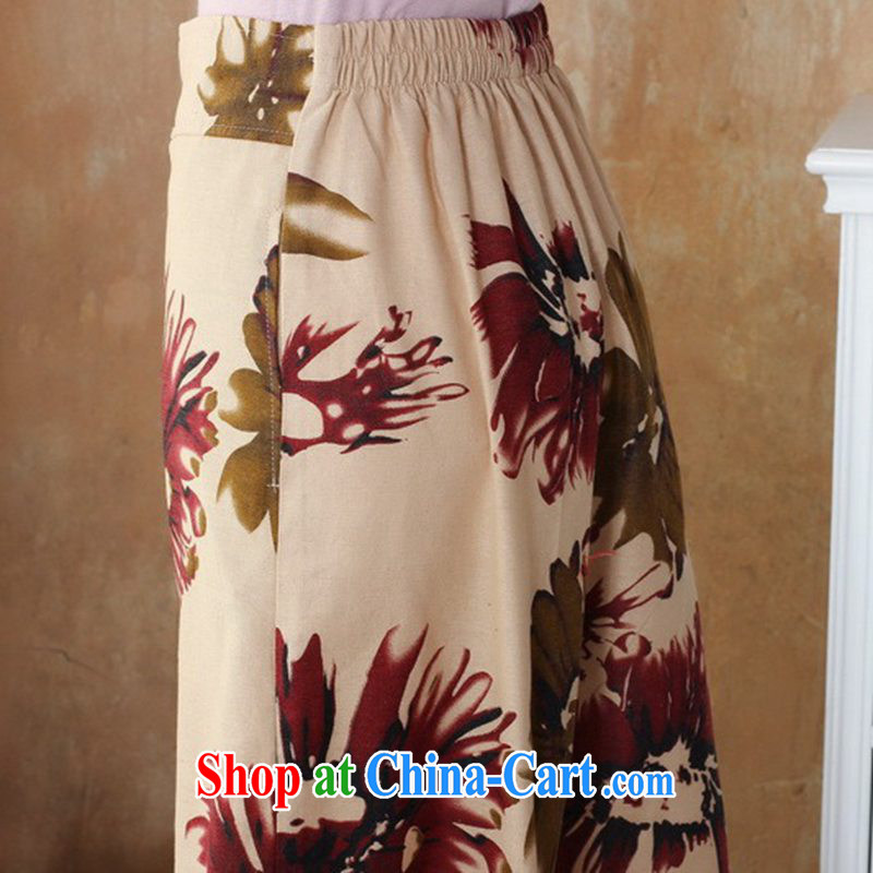 According to fuser spring loaded new female Chinese qipao water and ink stamp duty cotton the Tang with wide leg trousers WNS/2504 # 1 #4 XL, fuser, and shopping on the Internet