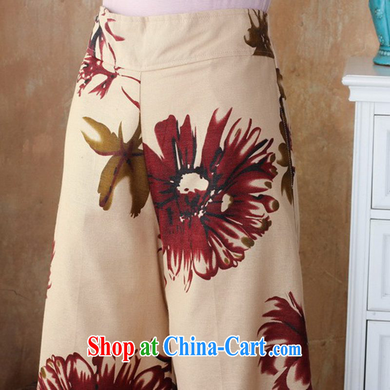 According to fuser spring loaded new female Chinese qipao water and ink stamp duty cotton the Tang with wide leg trousers WNS/2504 # 1 #4 XL, fuser, and shopping on the Internet